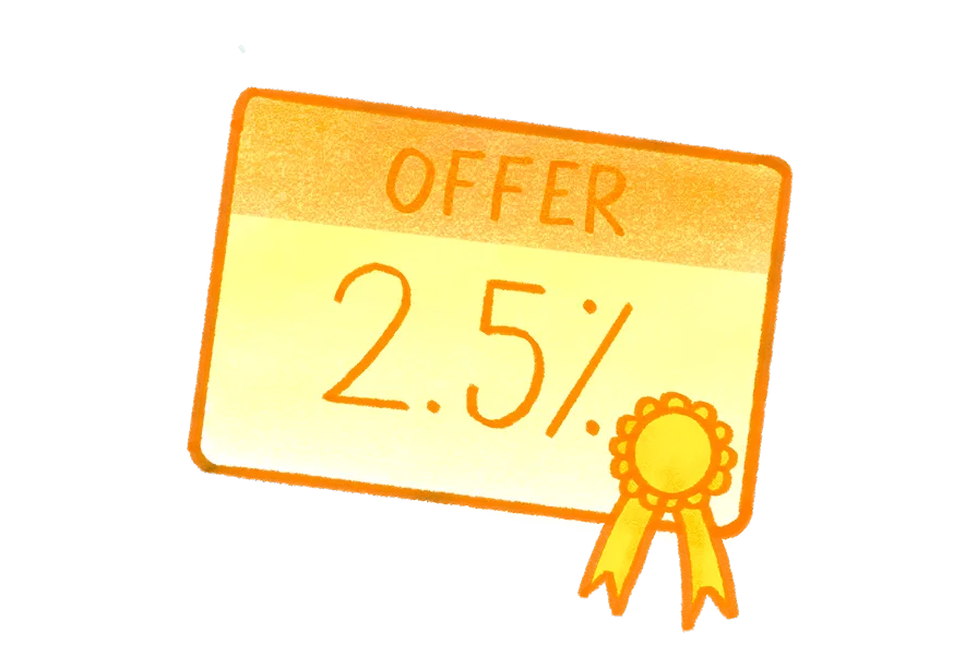 Winning offer with a ribbon